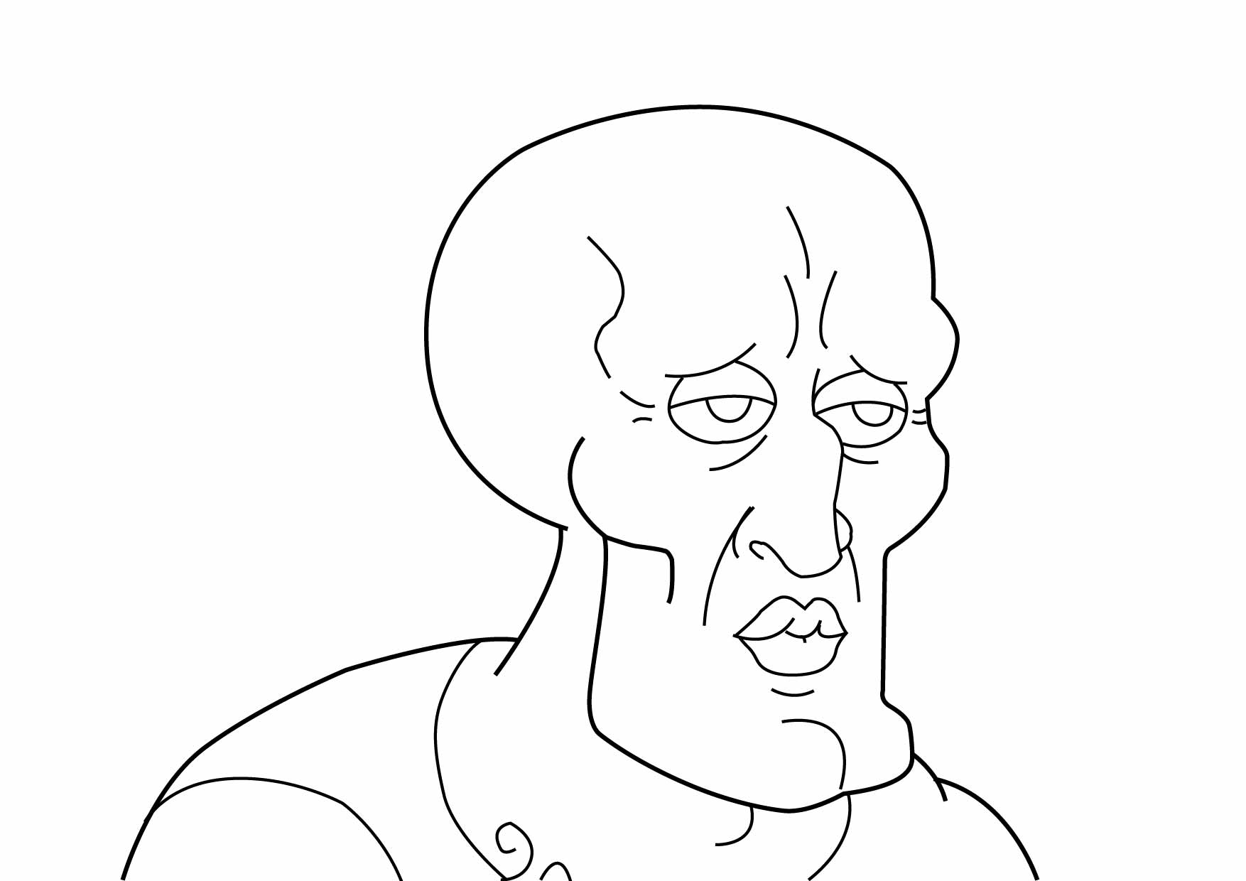 handsome squidword free coloring page from spongebob squarepants
