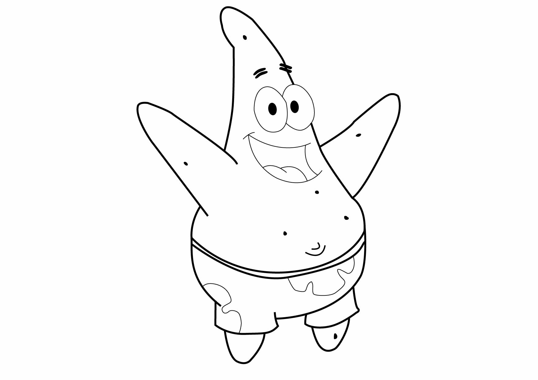  patrick free coloring page from spongebob squarepants