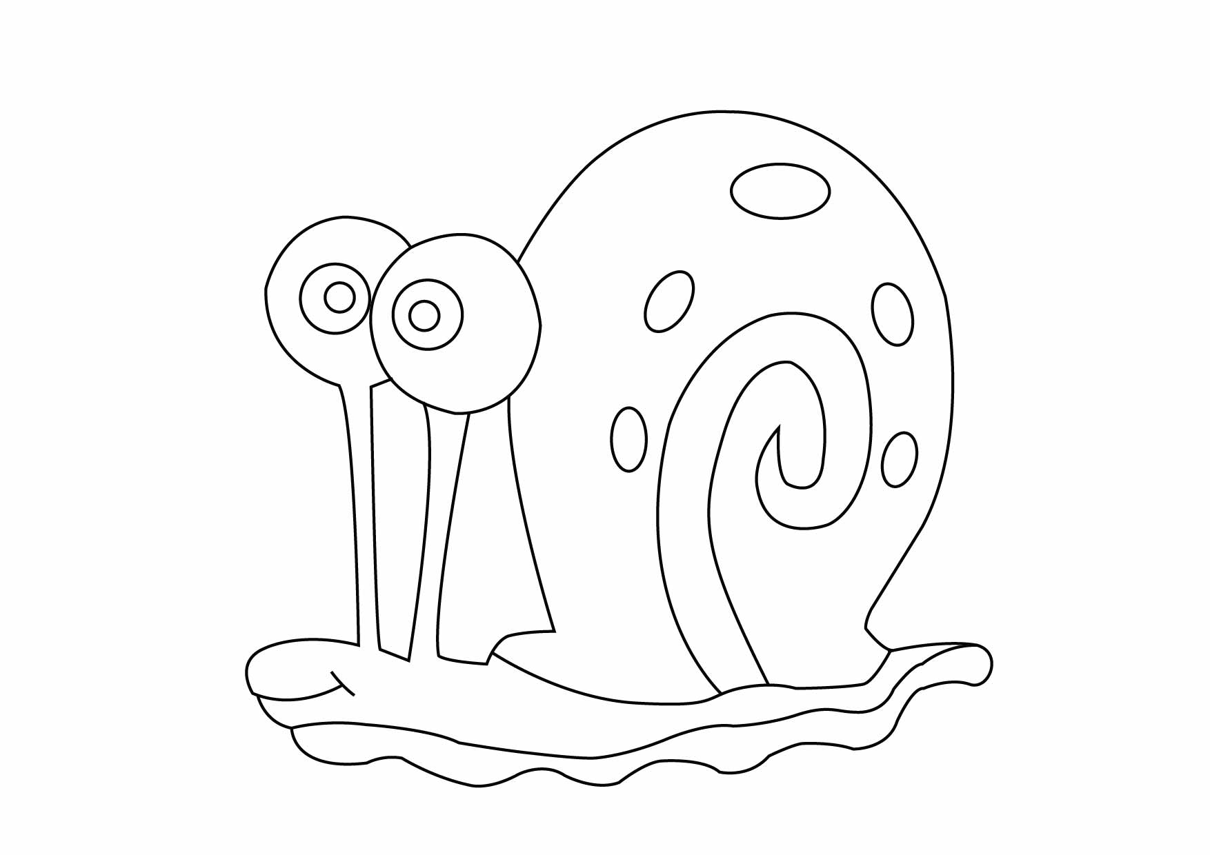 Gary Snail free coloring page from spongebob squarepants