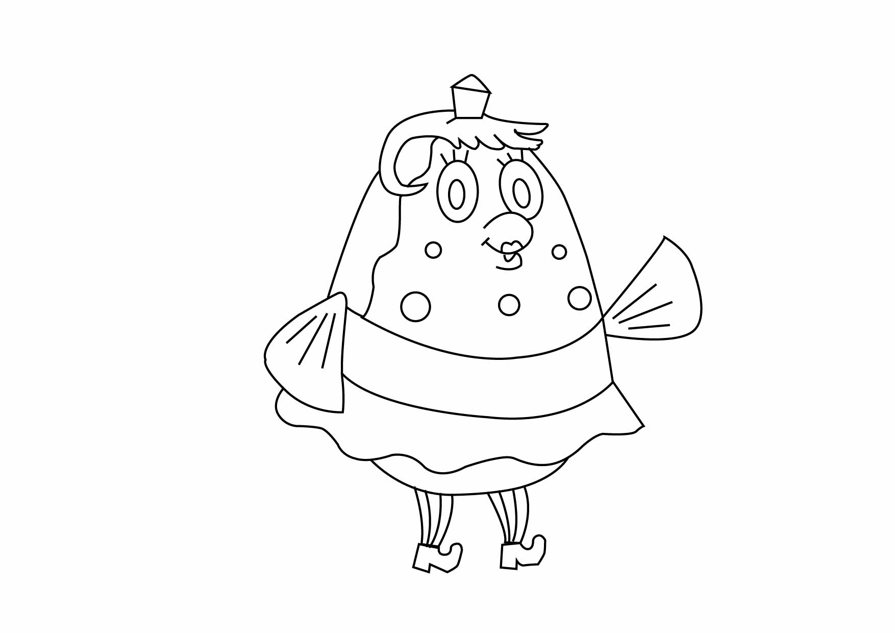 mrs puff free coloring page from spongebob squarepants