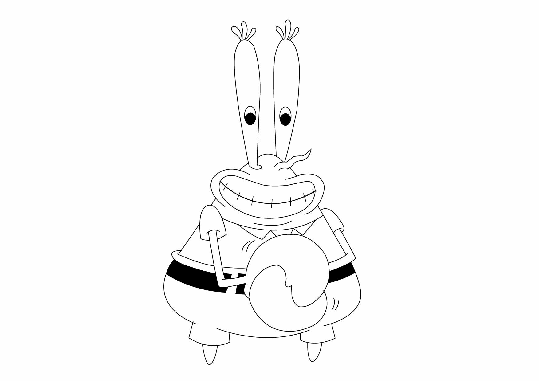 mr krabs free coloring page